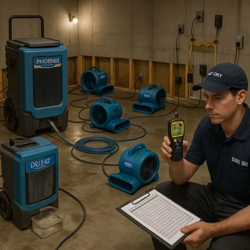 Structural Drying and Dehumidification process in Pinecrest, FL